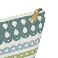Ribbon Candy Accessory Pouch w T-bottom in Green